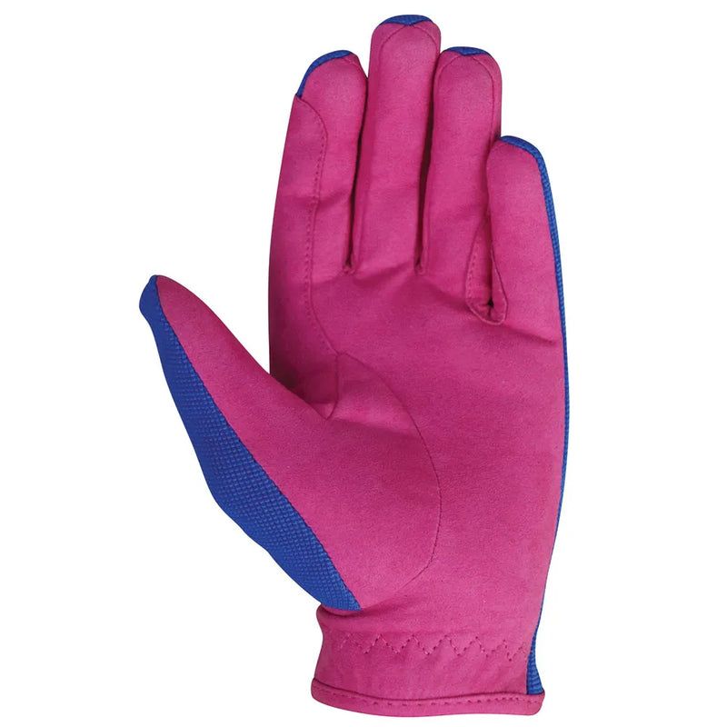 Hy Equestrian Thelwell Collection Race Riding Gloves - Cobalt Blue/Magenta