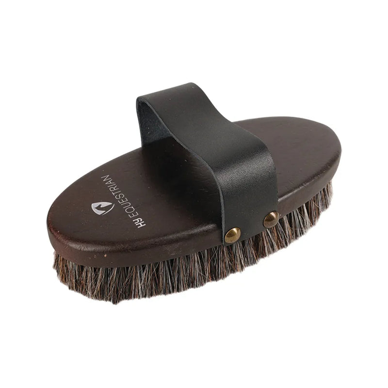 Hy Equestrian Deluxe Body Brush with Horse Hair Mixed with Pig Bristles - 19cm