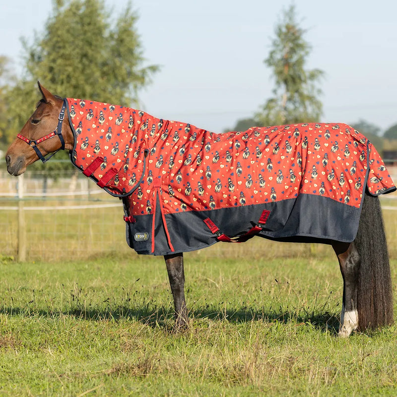 StormX Original 200 Combi Turnout Rug - Thelwell Collection Balancing Act - Red/Navy