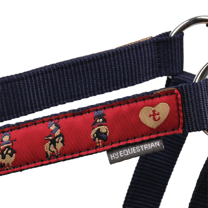 Hy Equestrian Thelwell Collection Balancing Act Head Collar & Lead Rope - Red/Navy