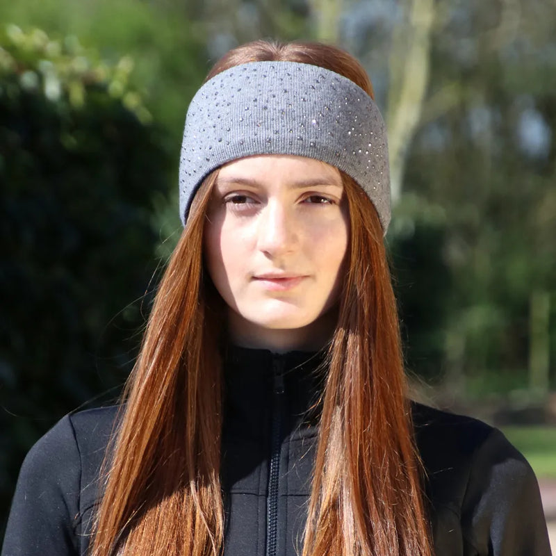 Hy Equestrian Alaska Diamante Headband - Beige/Gold