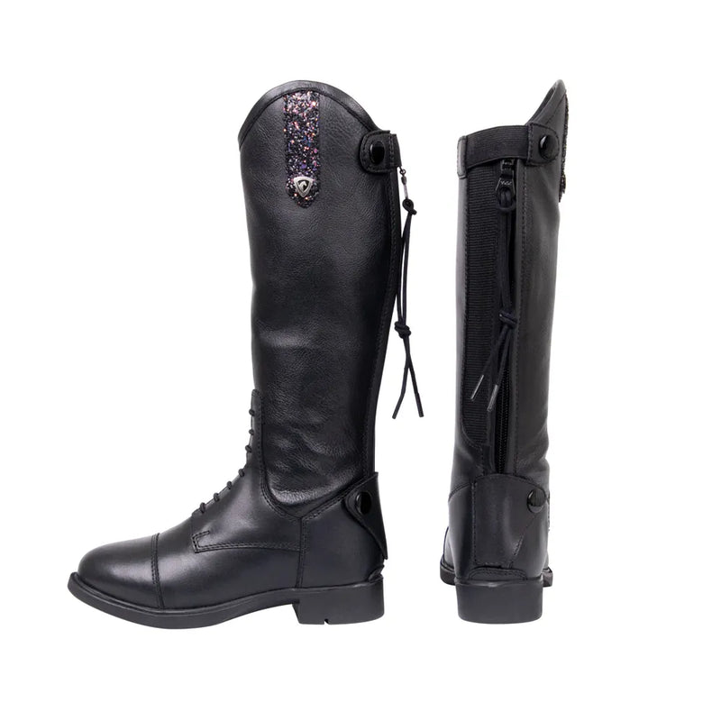 Hy Equestrian Agerola Children's Riding Boot - Black/Rainbow Glitter