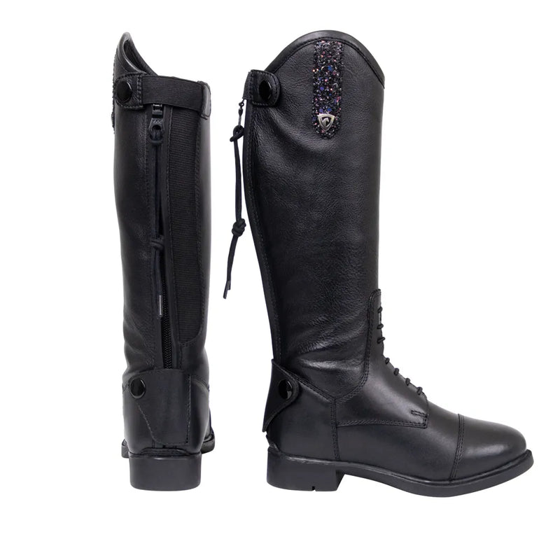 Hy Equestrian Agerola Children's Riding Boot - Black/Rainbow Glitter