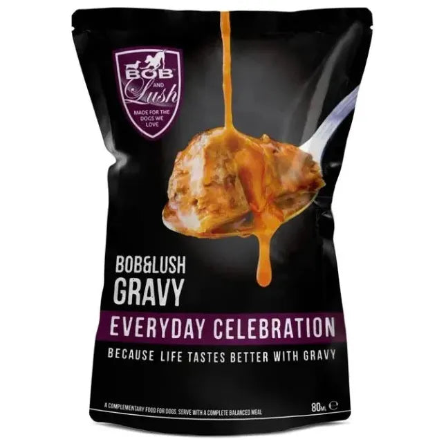 Bob and Lush Gravy Wet Dog Food in Pouches 24x85ml
