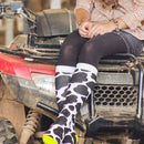  Bartleby Funky Welly Socks Ladies Cow Patch - Size 4 - 8