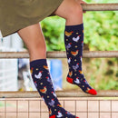  Bartleby Funky Welly Socks Ladies Colourful Chicken - Size 4 - 8
