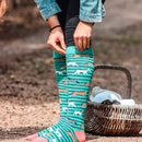  Bartleby Funky Welly Socks Ladies Galloping Horse - Size 4 - 8