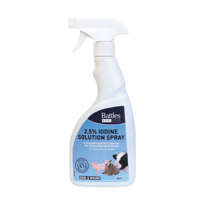 Battles 2.5% Iodine Spray - 500ml - Jalex Pet Products 