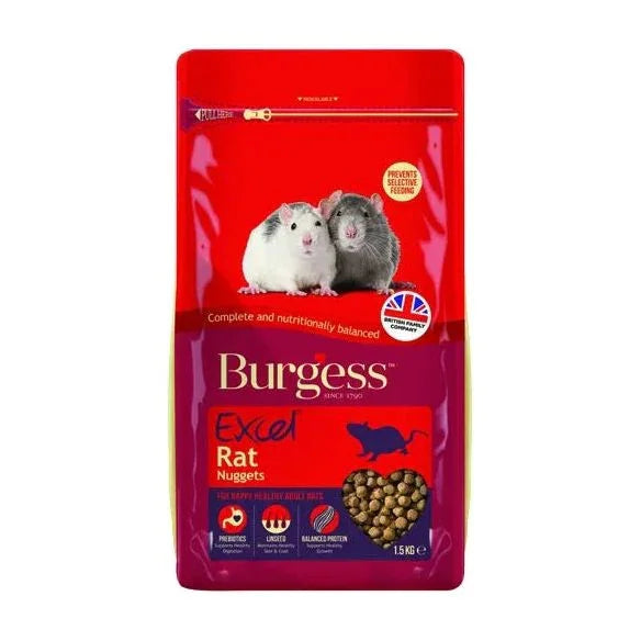 Burgess Excel Rat Nuggets 1.5kg | Complete Rat Feed - Jalex Pet Products 