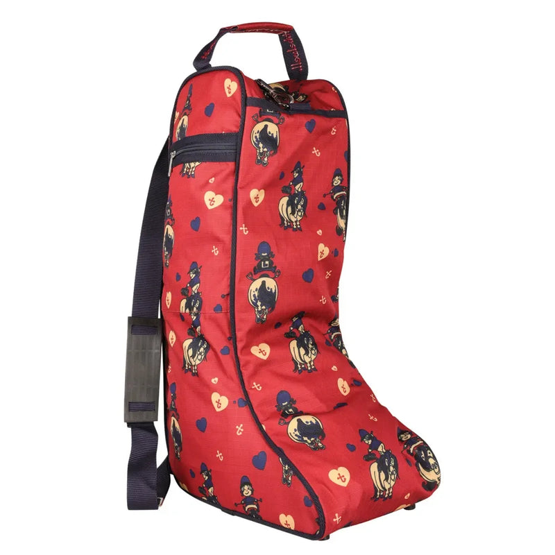 Hy Equestrian Thelwell Collection Balancing Act Boot Bag - Red/Navy - Jalex Pet Products 
