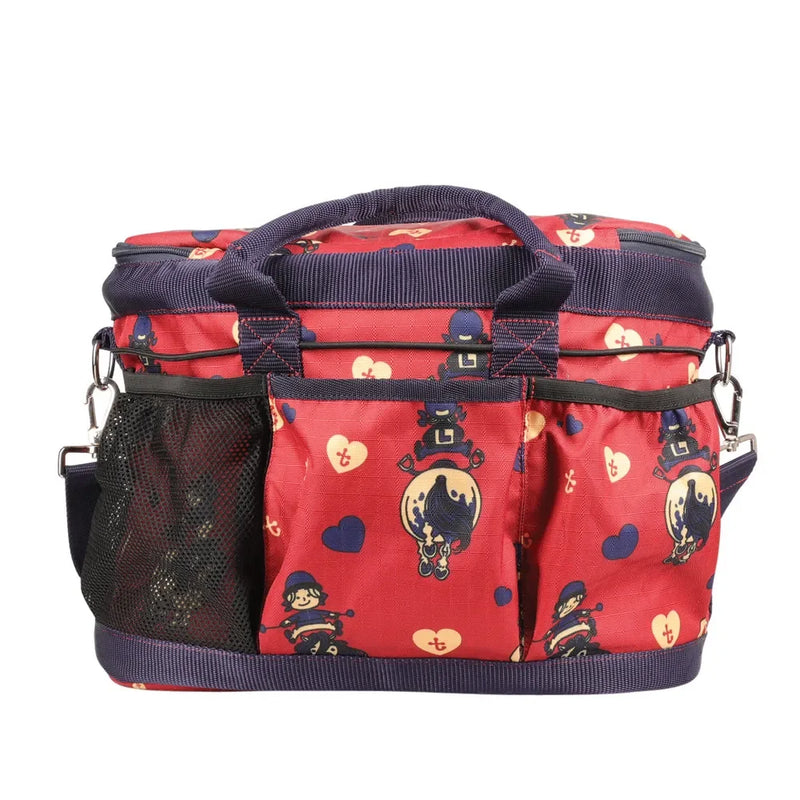 Hy Equestrian Thelwell Collection Balancing Act Grooming Bag - Red/Navy - One Size - Jalex Pet Products 