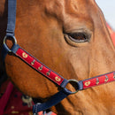 Hy Equestrian Thelwell Collection Balancing Act Head Collar & Lead Rope - Red/Navy - Jalex Pet Products 