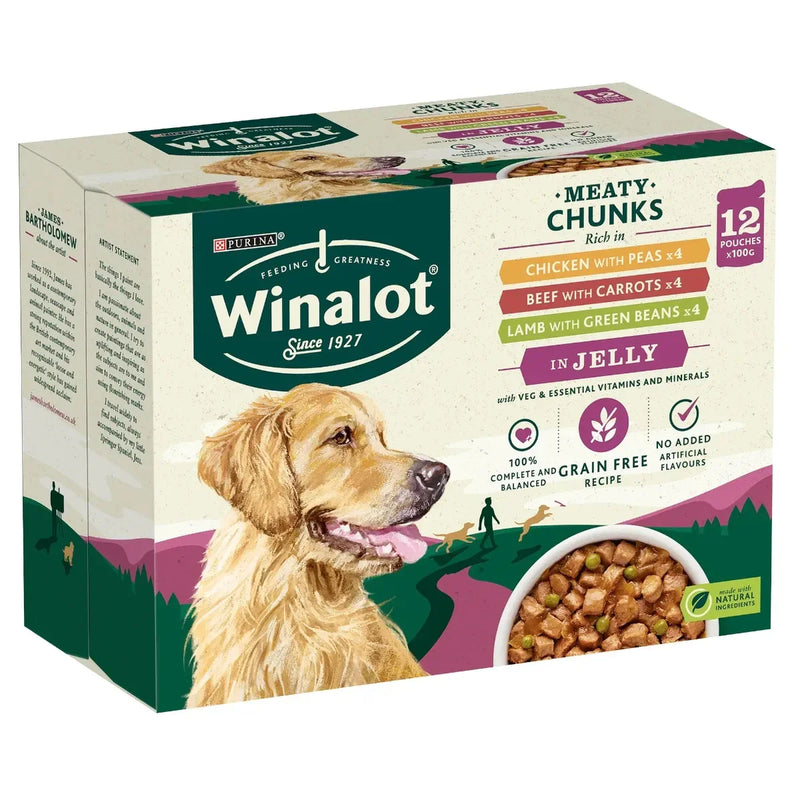 Winalot Pouch Adult In Jelly Chicken Beef & Lamb 12x100g - Jalex Pet Products 
