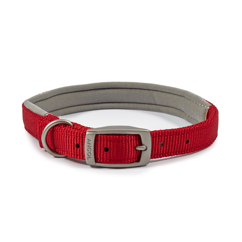 ancol-viva-padded-buckle-collar-red