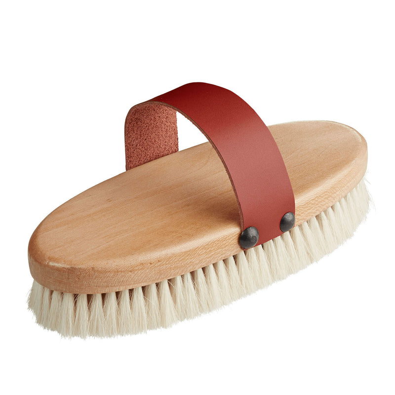 Bitz Body Brush Soft Goat Hair with Leather Handle