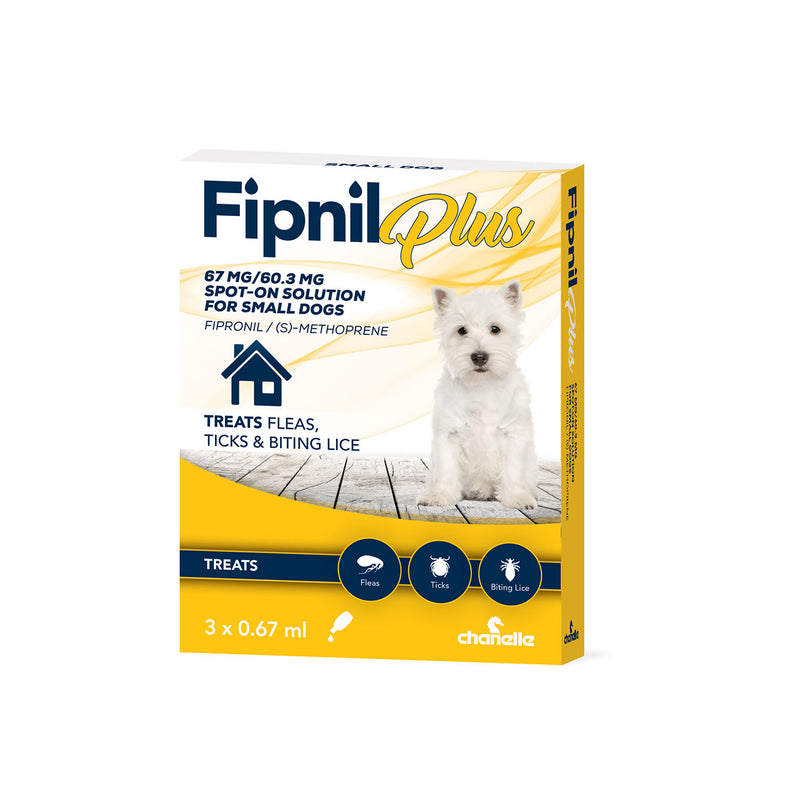 Chanelle Fipnil Plus Spot-On for Small Dogs 2-10kg - 3 Pipettes
