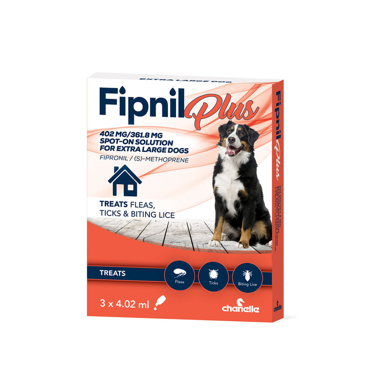 Chanelle Fipnil Plus Spot-On for Extra Large Dogs 40-60kg - 3 Pipettes