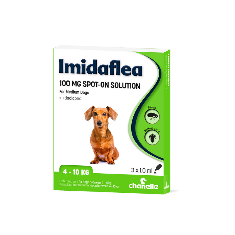 Chanelle Imidaflea 100mg Spot-On for Medium Dogs 4-10kg - 3 Pipettes
