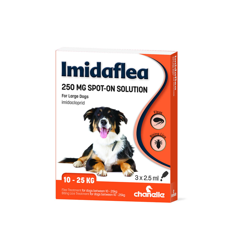 Chanelle Imidaflea 250mg Spot-On for Large Dogs 10-25kg - 3 Pipettes