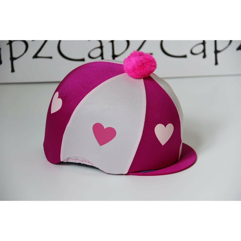 Capz Motif Cap Cover Lycra Heartz & Pom Pom