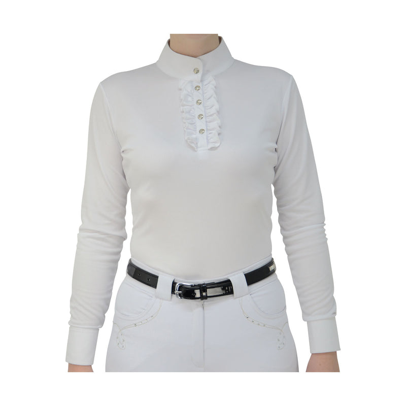 Hyfashion Katherine Ruffle Long Sleeved Show Shirt - White