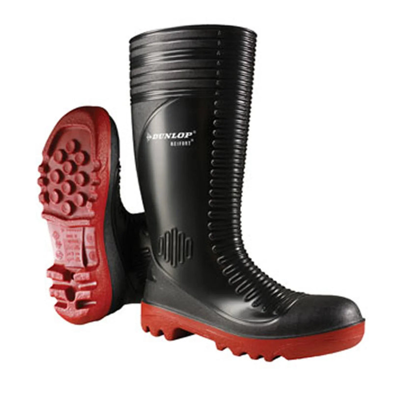 Dunlop Acifort Ribbed Full Safety - Black/Red - Jalex Pet Products 