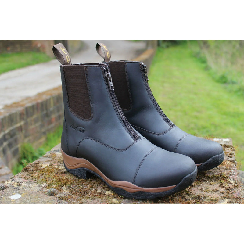 Mark Todd Milford Zip Jodhpur Boots - Brown - Jalex Pet Products 