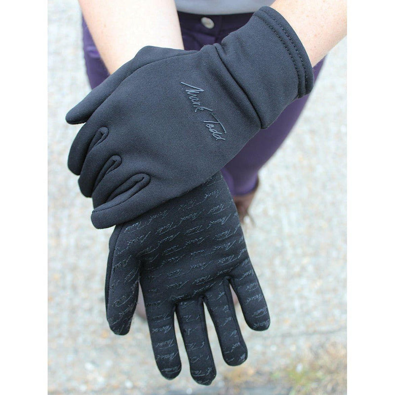 Mark Todd Winter Grip Fleece Gloves - Black - Jalex Pet Products 