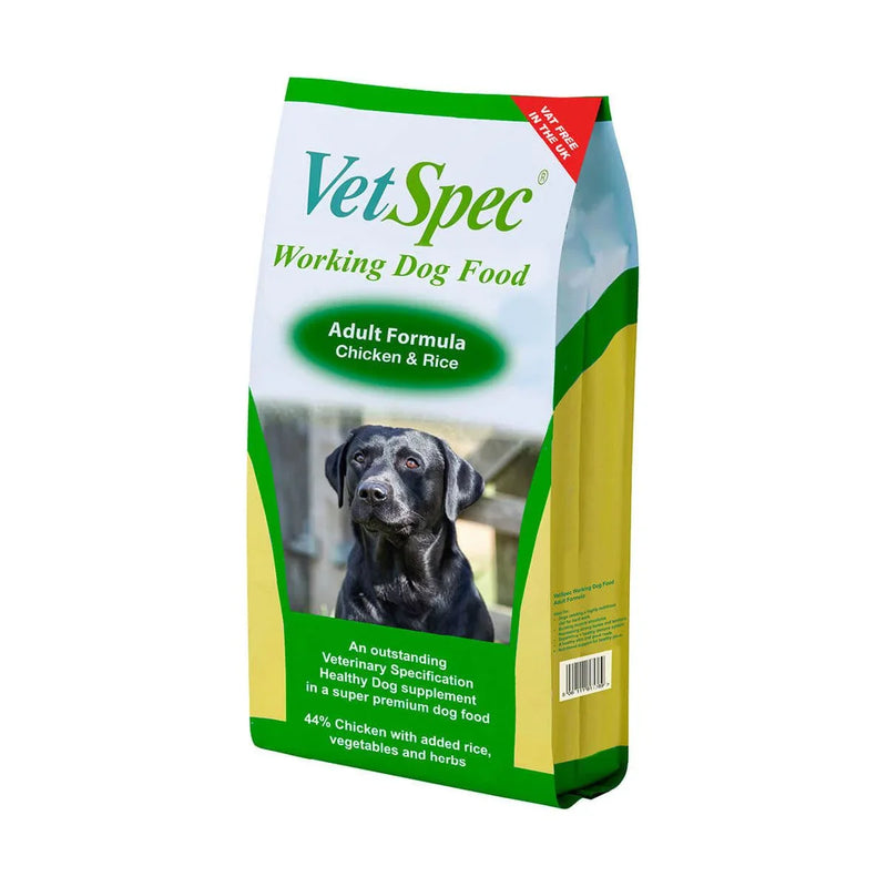 VetSpec Working Dog Adult Formula - Chicken & Rice - 15kg - Jalex Pet Products 