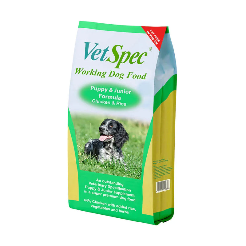 VetSpec Working Dog Puppy & Junior Formula - Chicken & Rice - 15kg - Jalex Pet Products 