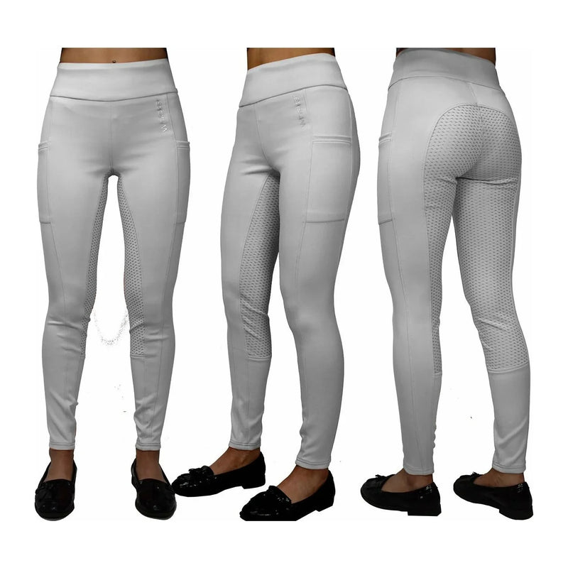 Whitaker Crossland Riding Tights - Silver - Jalex Pet Products 